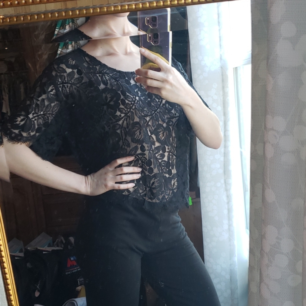 Black lace top